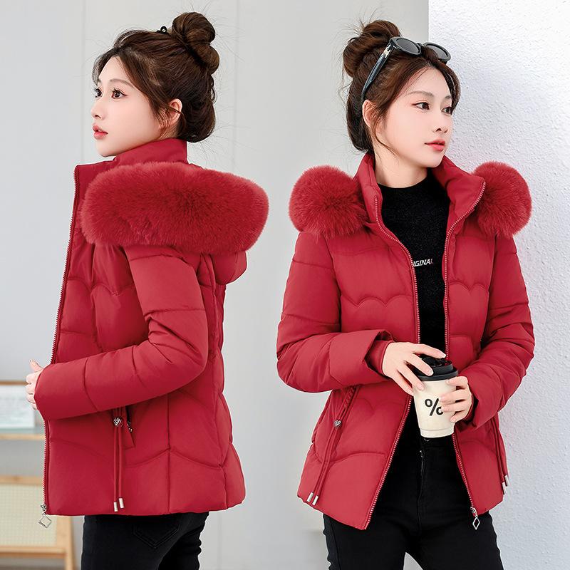 Short cotton-padded clothes women's new winter big fur collar cotton-padded clothes warm and cold-resistant cotton-padded jackets