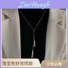 Fashionable Geometric Triangle Sweater Chain For Women Ins Metal Style Long Necklace