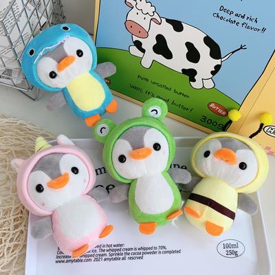 Creative Cute Cosplay Costume Dress Penguin Plush Toy Bag Pendant Accessories, Transform Penguin Key Ring, Bee, Frog, Unicorn