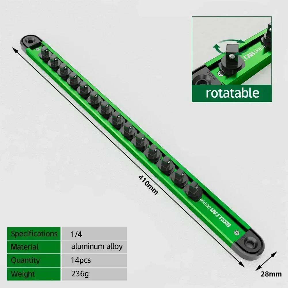 

1Pc Magnetic Socket Organizer Adjustable Finisher 1/4 3/8 1/2Inch Storage Mountable Sliding Stand Sleeve Rail Rack Hand Tool