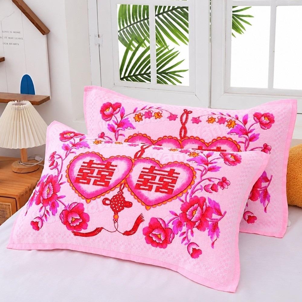 Retro Pattern Linen Pillowcases Soft Pillow Towel Retro Pillow Covers Home Use