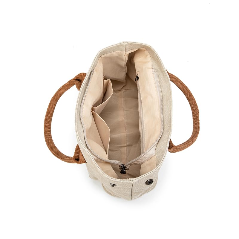 Yocipa Lightweight Canvas Tote Large Multifunctional Casual Canvas Bag for and More Women's Bag, Small, Capacity, Handbag, Walking, Shopping,