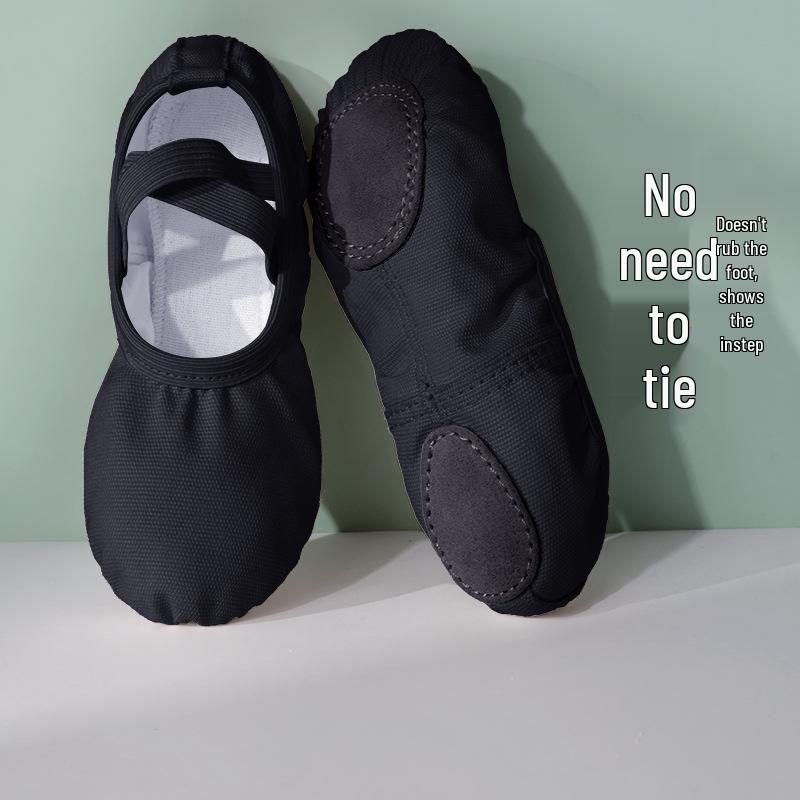 Czarne buty do tańca z miękką podeszwą dla chłopców i mężczyzn - styl kocia łapka