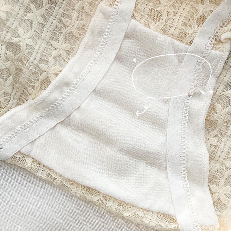 Vielseitige Schleifenspitzen-Unterwäsche für Mädchen Transparent Ausgehöhlt Sexy Slips Baumwollzwickel Dreieckige Slips