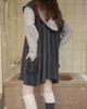 Phased Pintuck Waffle Flare Dress_Gray