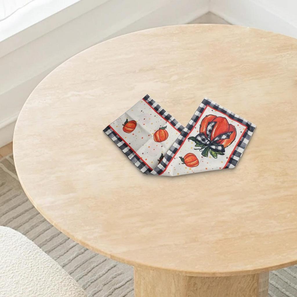 Pumpkin Maple Leaf Table Runner Autumn Tablecloth Fall Table Runner