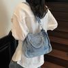 Denim Handtasche Damen Einfarbig Umhängetasche Pendler Schultertasche