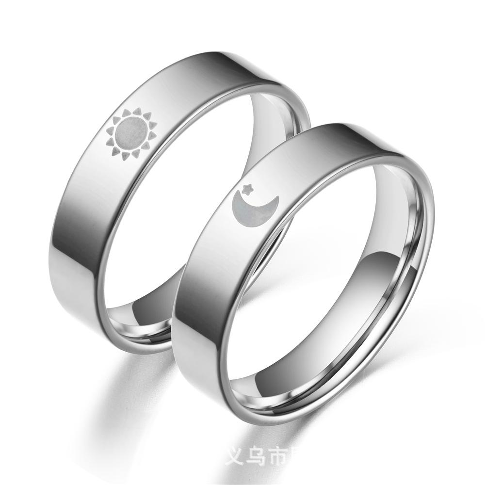Wish Moon Star Sun Couple Ring Men and Women Promise Couple Ring