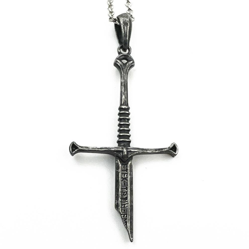 Aragorn Narsil Broken Sword Cosplay Necklace Vintage Punk Choker for Women Men  Accessories  Jewelry Gifts