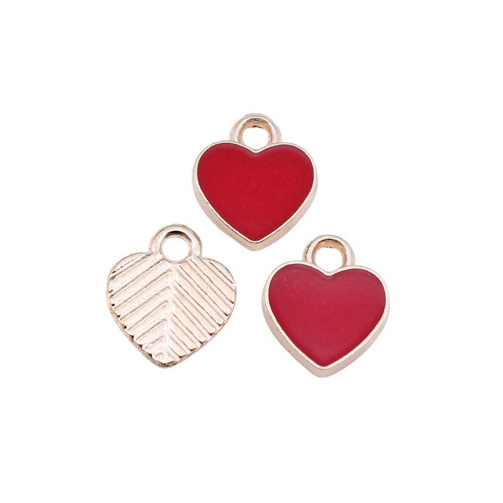 Love Heart Enamel Charms Multi Color Pendants For Romantic Jewelry Component