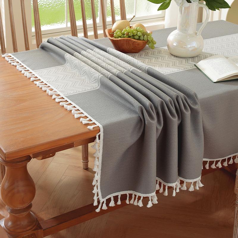 Amazon Tischdecke Einfache Jacquard-Stickerei Tischdecke Haushalt Kaffeetischmatte Tischdecke Tischmatte Fleck