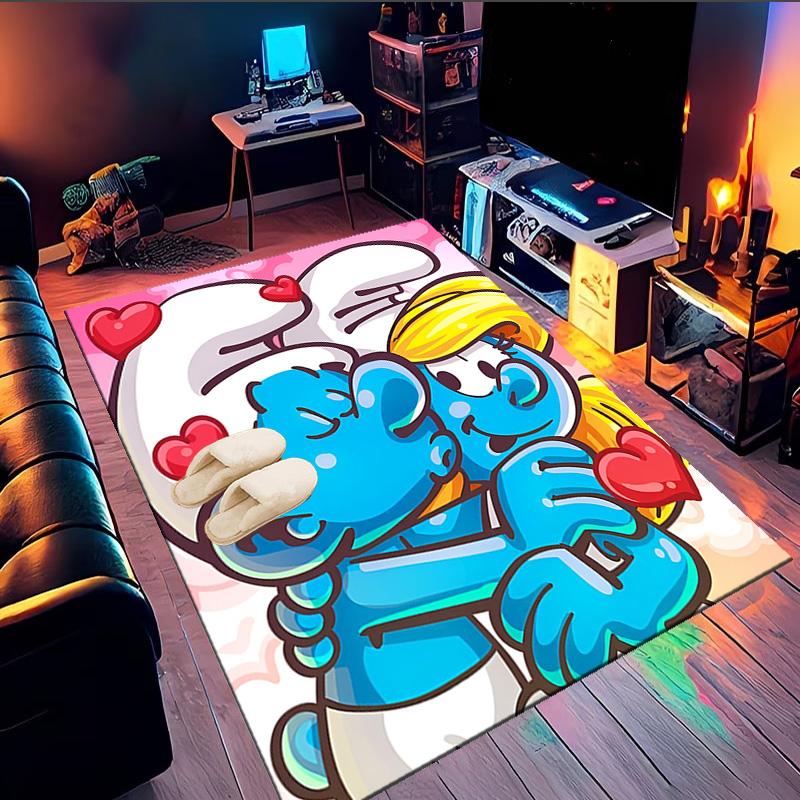 Blue Smur-f Characters Area Rug Suitable for Indoor And Outdoor,Carpets for Kitchens, Homes, Offices, Living Rooms,Home Decor,Christmas Gift