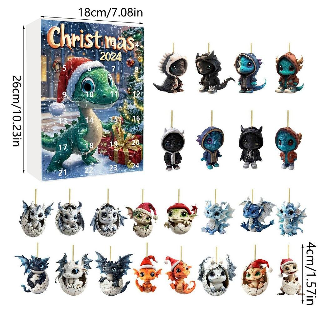 Christmas Countdown Dragon Acrylic Mini Ornament Gift For Holiday Decor