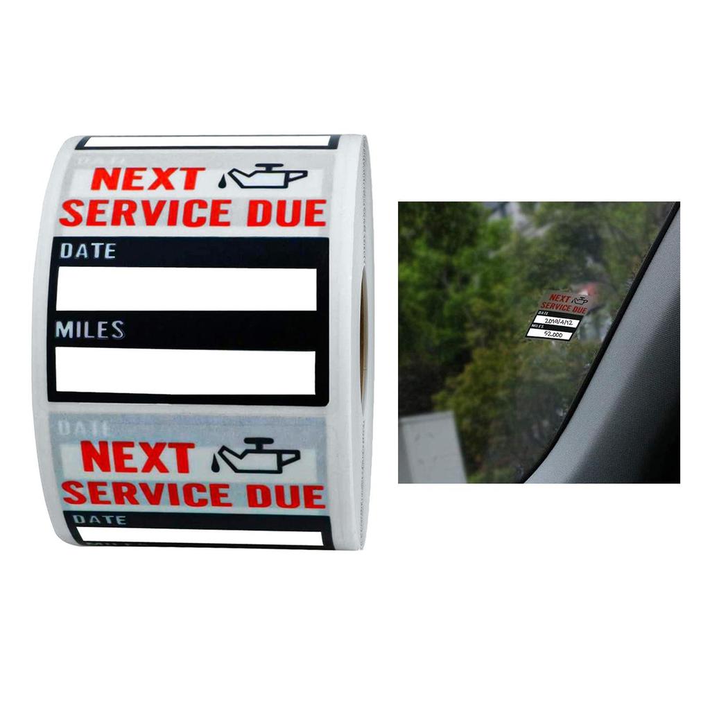 Easy-toOil Change Service Reminder Stickers Low-Tack 2x2 Car Adhesive