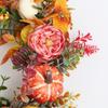 1 Pcs Fall Wreath Vibrant 18'' Fall Wreath With Pumpkins & Flowers - Perfect For Thanksgiving Artificial Flowers Decorations