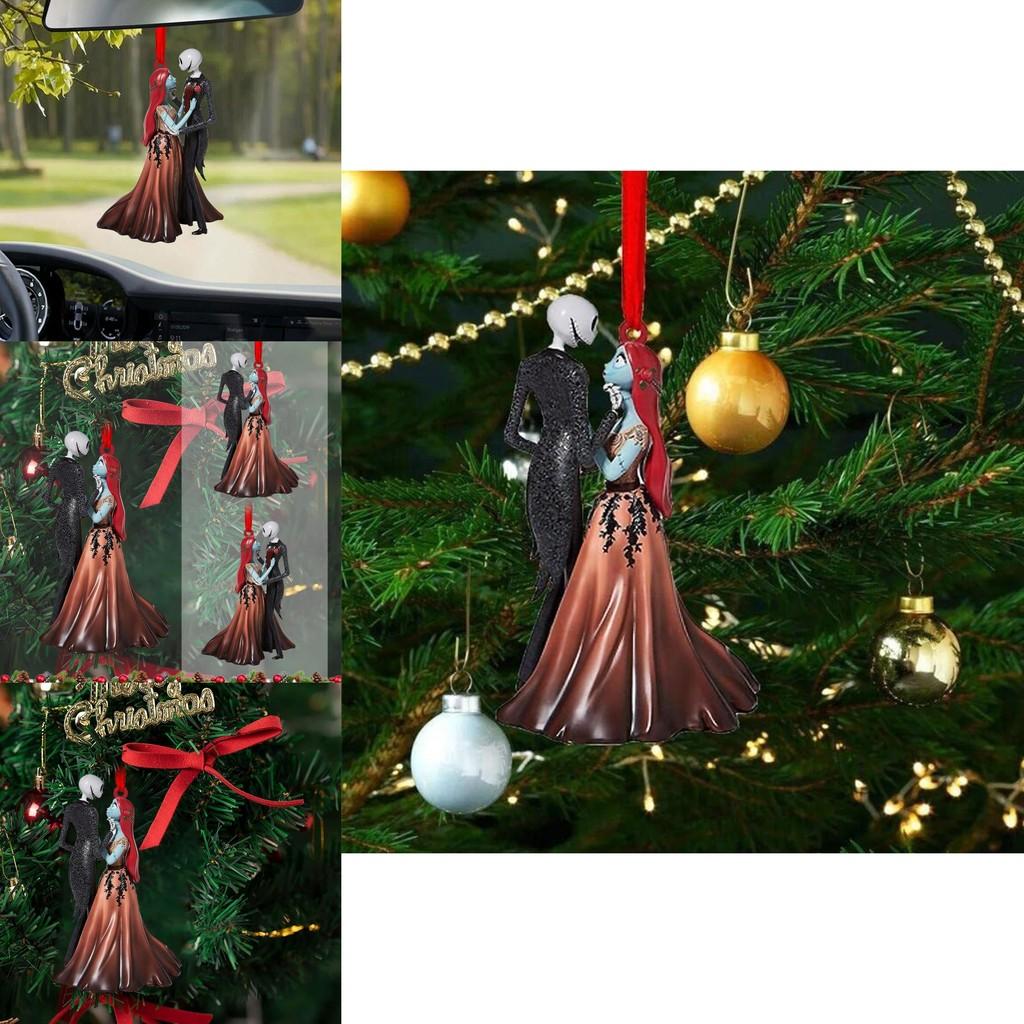 Nightmare Before Xmas Jack Sally Christmas Tree Pendent Car Decor Gift