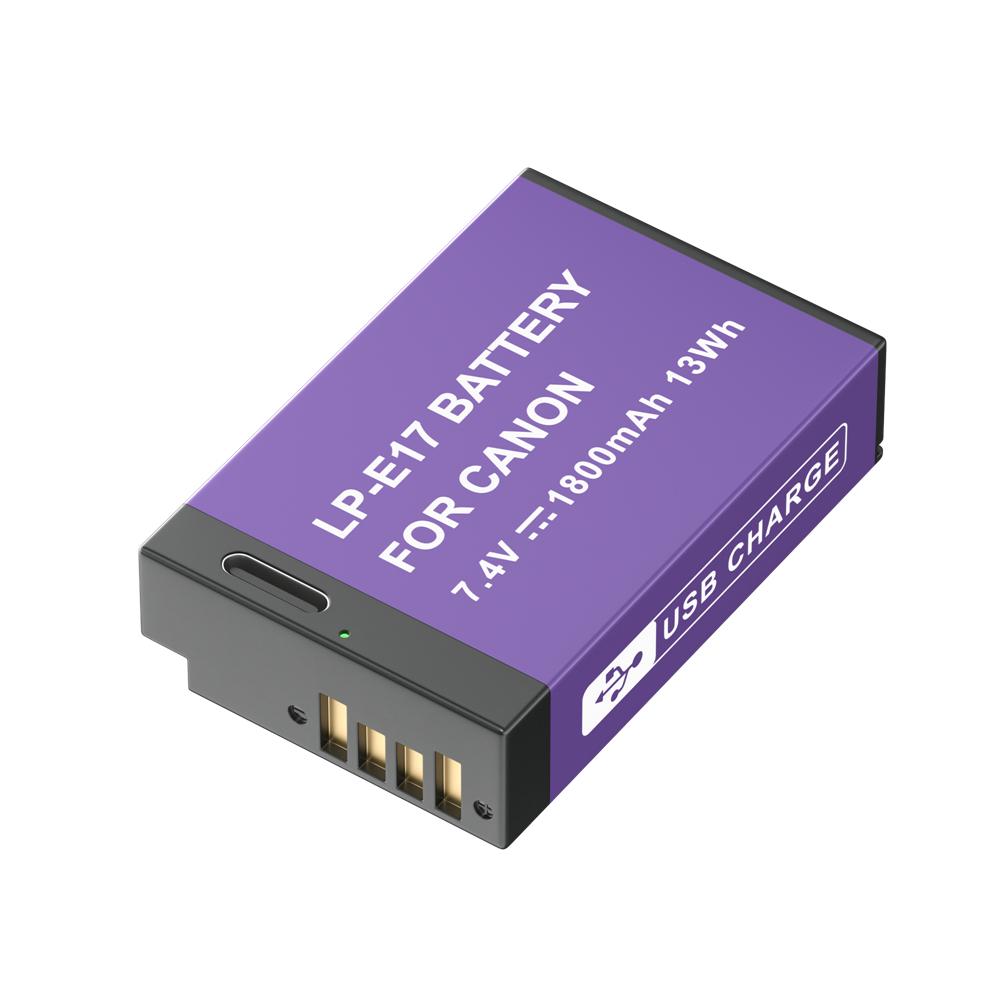 PALO Nová baterie LP-E17 LPE17 LP E17 Typ C nabíjení 1800 mAh pro Canon EOS RP 200 250D M3 M5 M6 750D 760D T6i T6s 800D 8000D 77D Kiss X8i