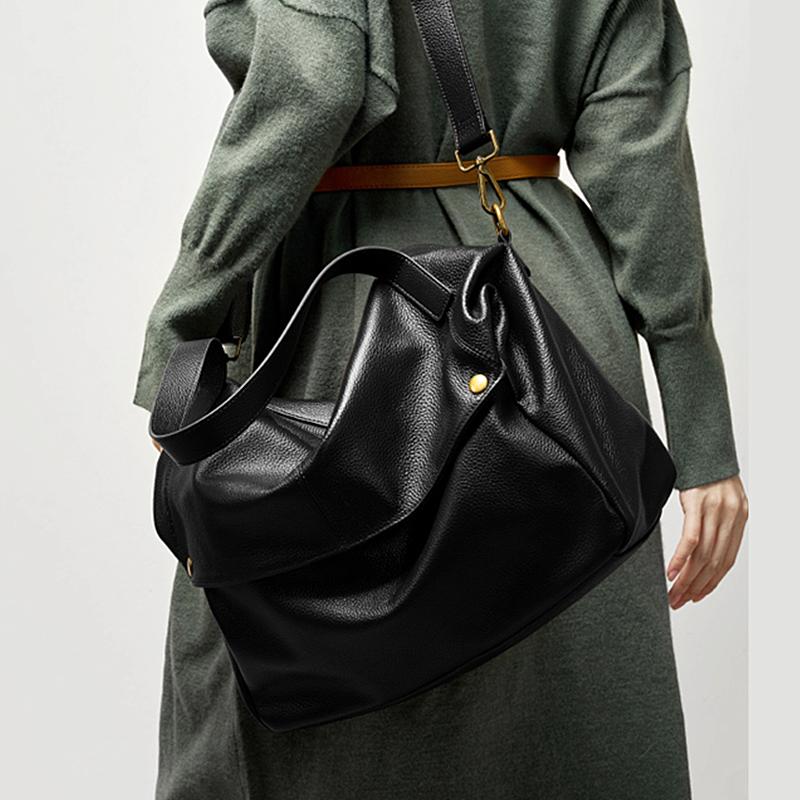 Burminsa Cowhide Genuine Leather Soft Large Hobo Shoulder Bags For Women 2026 Luxury Designer Big Messenger Tote Ladies Handbags