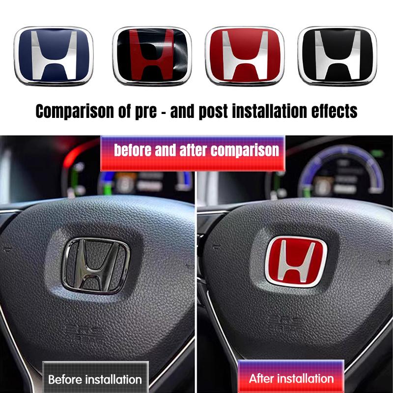 ARG1 3D Metal alloy Car Steering Wheel Badge Emblem steer wheel sticker Decal Car Styling For HONDA CIVIC HR-V XR-V URV FREED STEPWGN