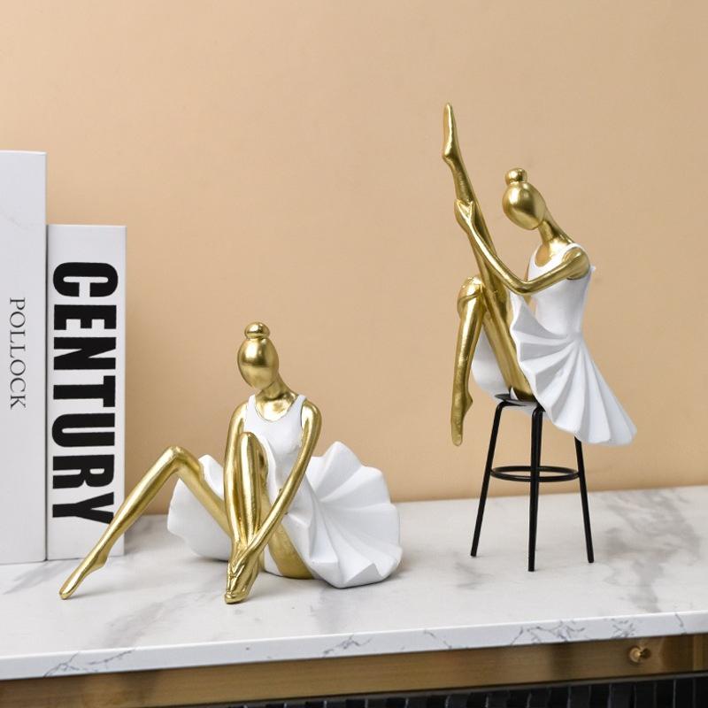 Simple and Creative Abstract Figure Ballet Resin Handicraft for Living Room Bookcase Decoration and Art Piece