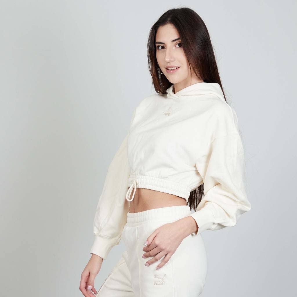 PUMA Classics Cropped Hoodie 2022 No Collar Size L TR535683, Women's, Fall/Winter Color, (99),