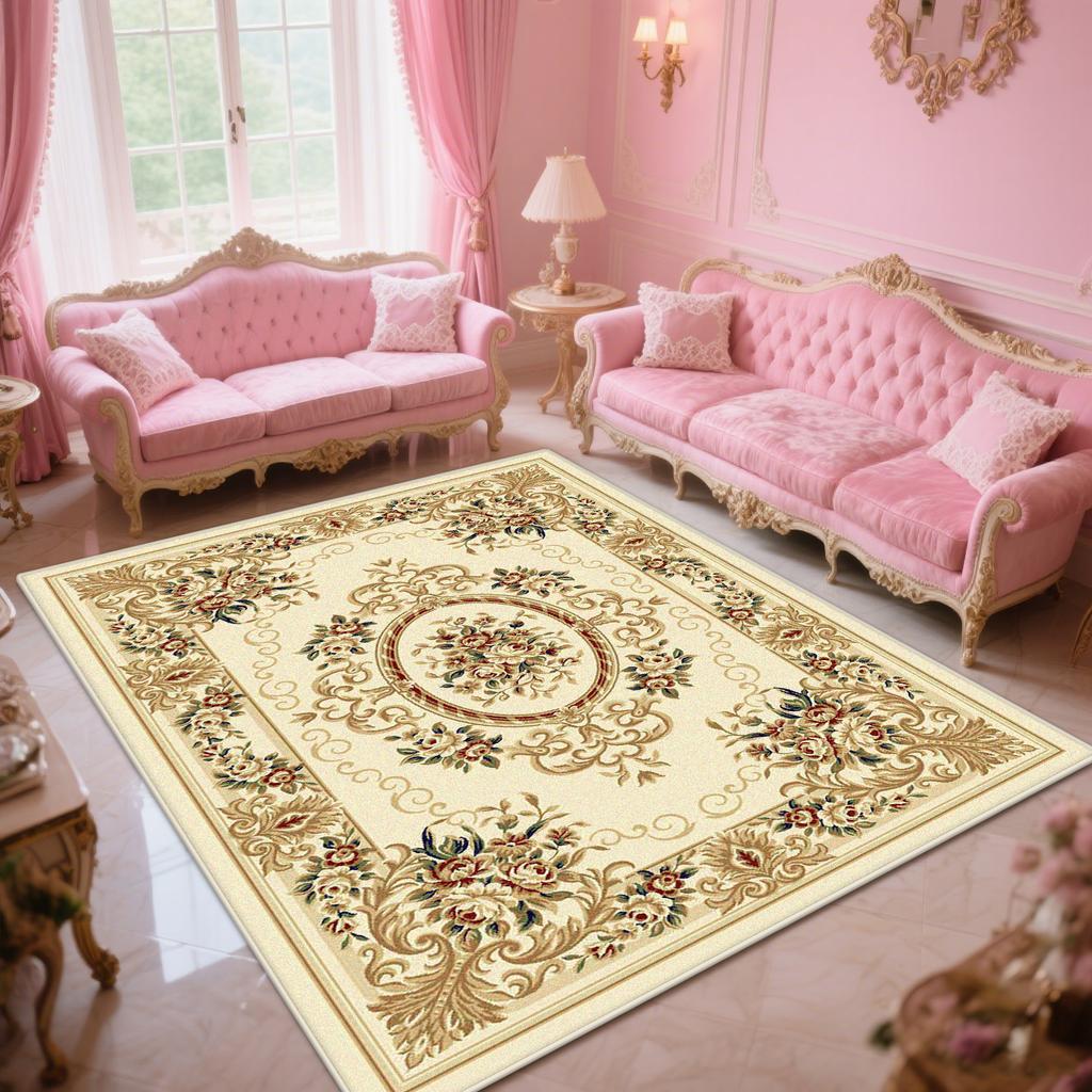 European Luxury Carpet Flower Decoration Living Room Large Area Rugs Classical Bedroom Sofa Fluffy Soft Foot Mat Customizable