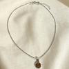 2025 White Chalcedony Round Pendant Necklace: Versatile Summer Fashion Clavicle Chain for a Chic and Stylish Look