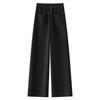 Women's Angora Red Wool Wide-Leg Pants, Autumn/Winter 2024 Style, Soft Thickened Straight-Leg Design.