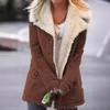 Women's Lapel Sherpa Lined Denim Jacket Straight Fit Urban Style Warm Fleece Winter Outer Coat