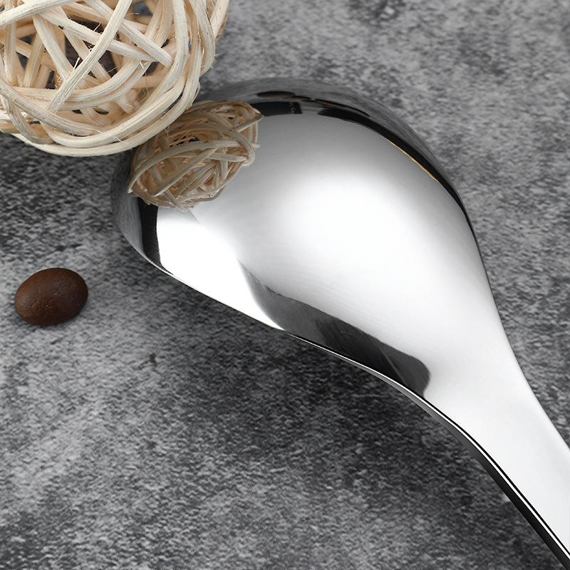 Cucchiaio in Acciaio Inossidabile 304 Ispessito Approfondito Cucchiaio da Zuppa Domestico Bambini Cucchiaio a Testa Rotonda