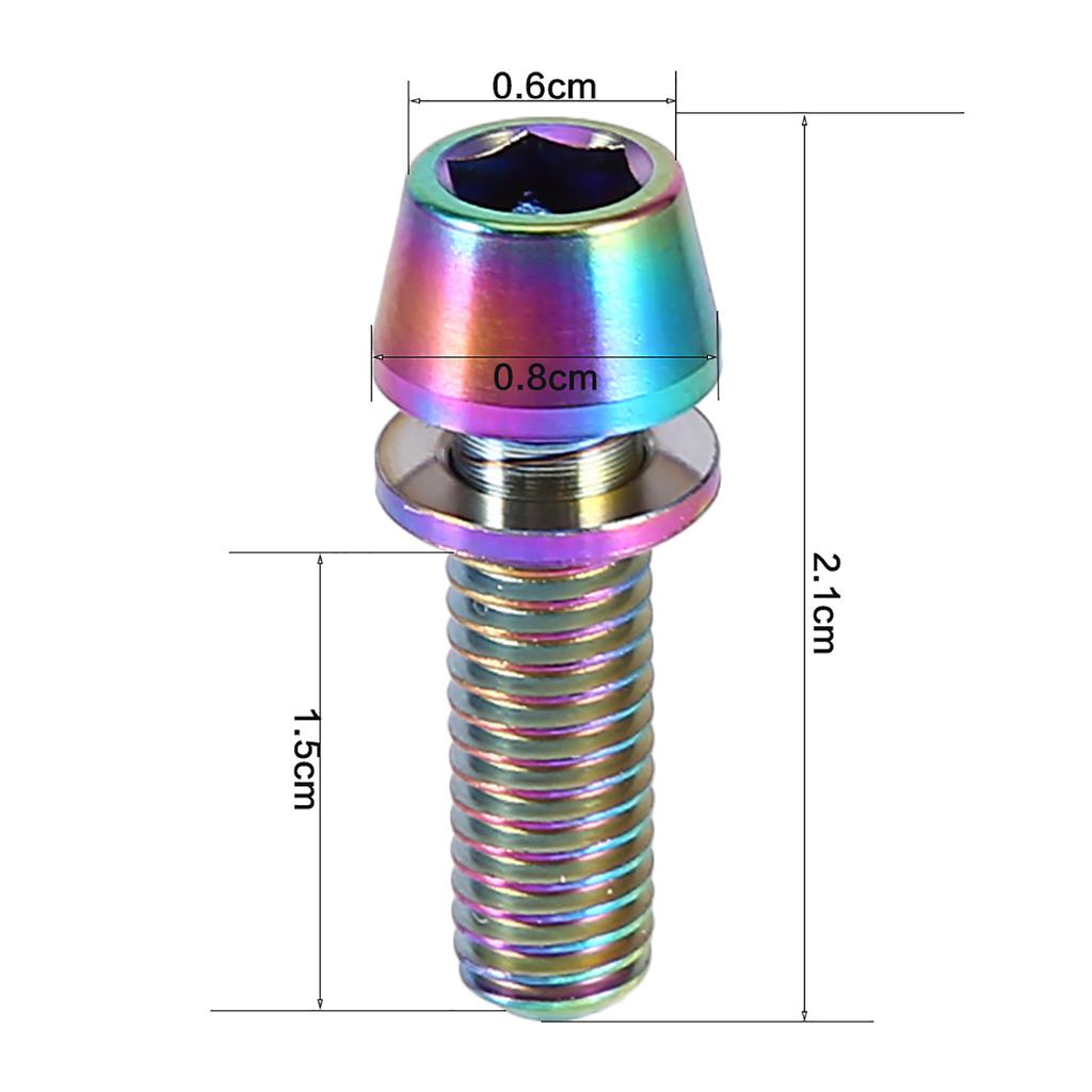 Titanium Alloy Bicycle Titanium Tapered Head Bolt Screw With Washer For Mountain Bike