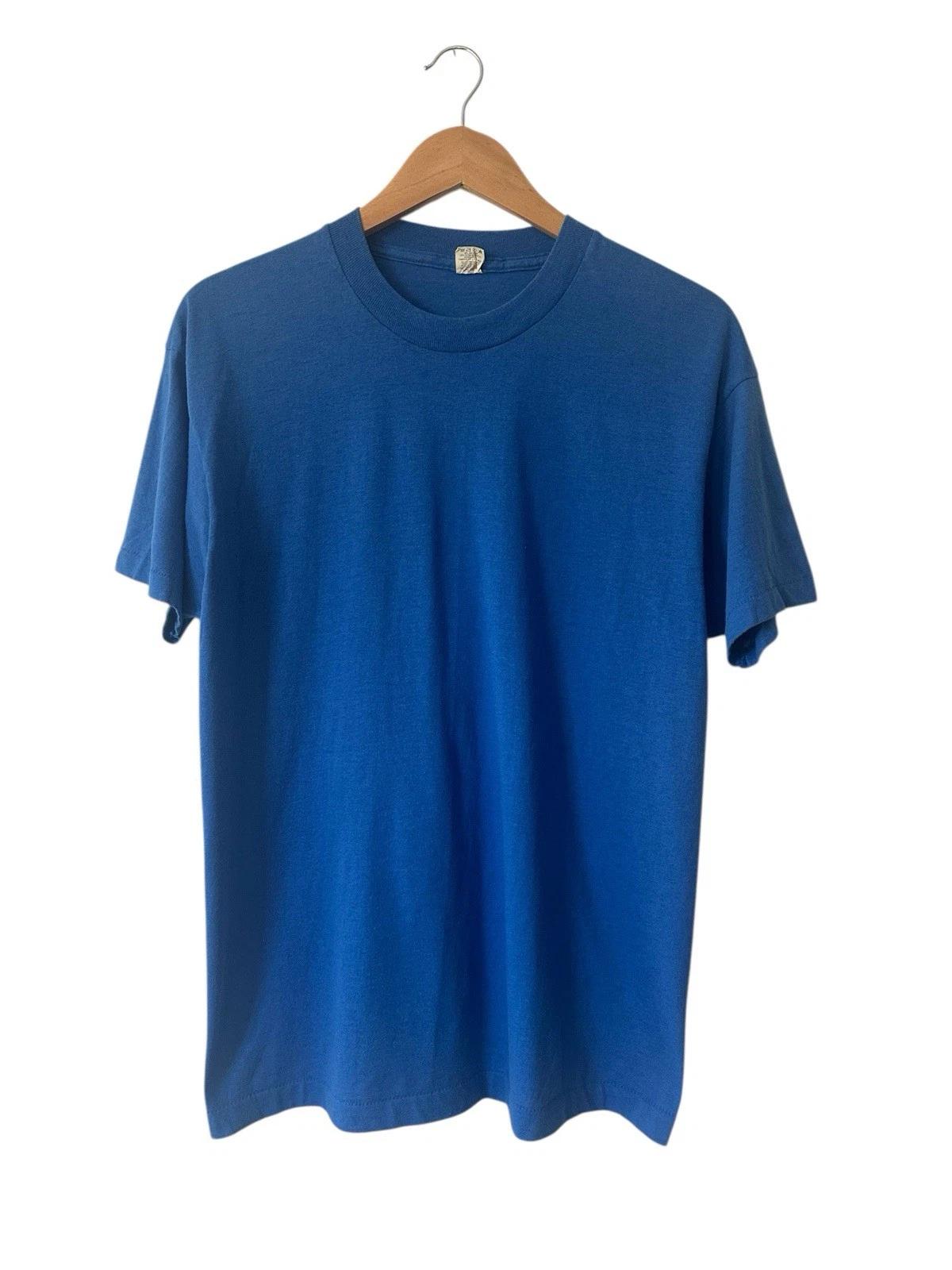 

Vintage Screen Stars Blank T Shirt Men’s Large Blue Made In USA 80s L