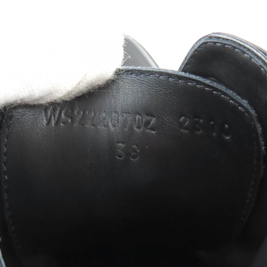 HERMES short boots funk Kelly Buckle Lace Up black leather Women 38 Used