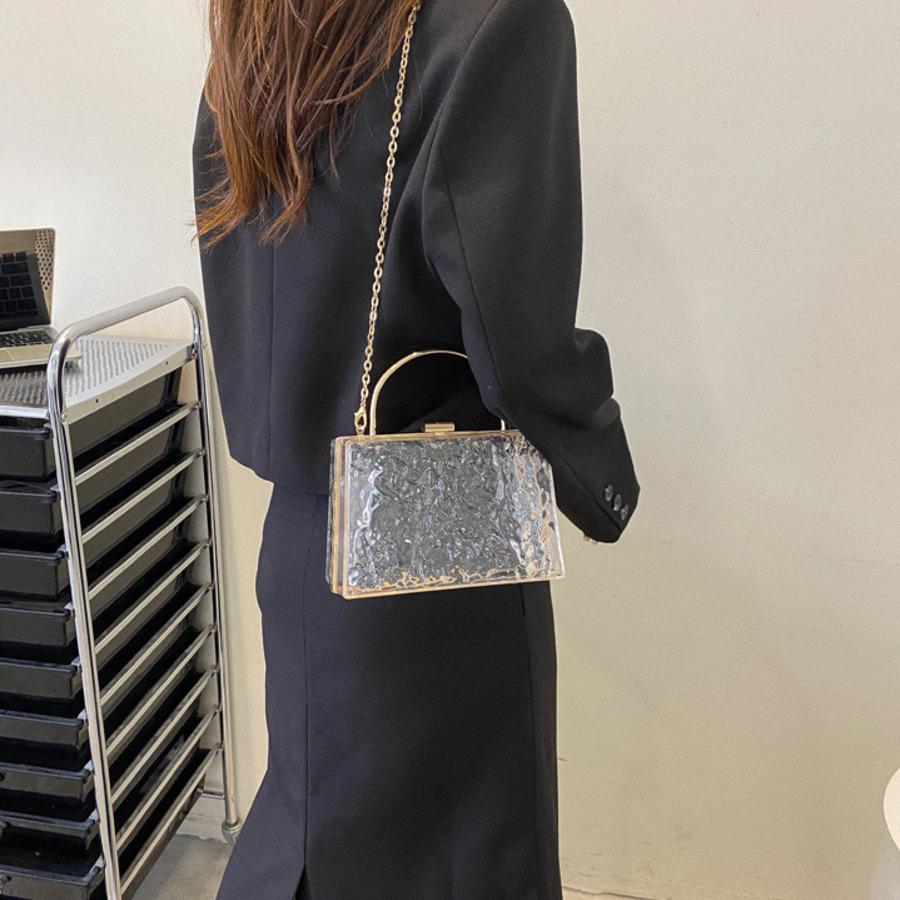 Clear Acrylic Shoulder Chain Crossbody Bag for Women Cross Body Light Korean Popular Luxury Designer Night Trendy