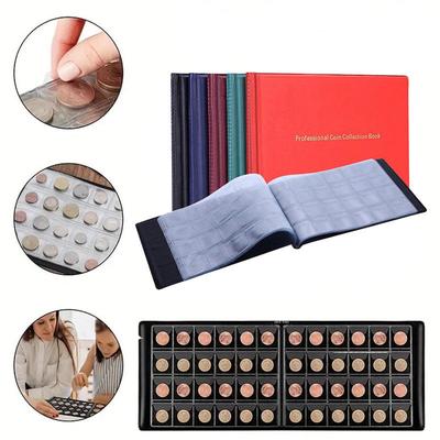 Für Sammler Münzhalter Alben Mini Penny Münzaufbewahrungsbeutel 240 Fächer Sammeln Geld Organizer Münzsammlungsalbum Buch