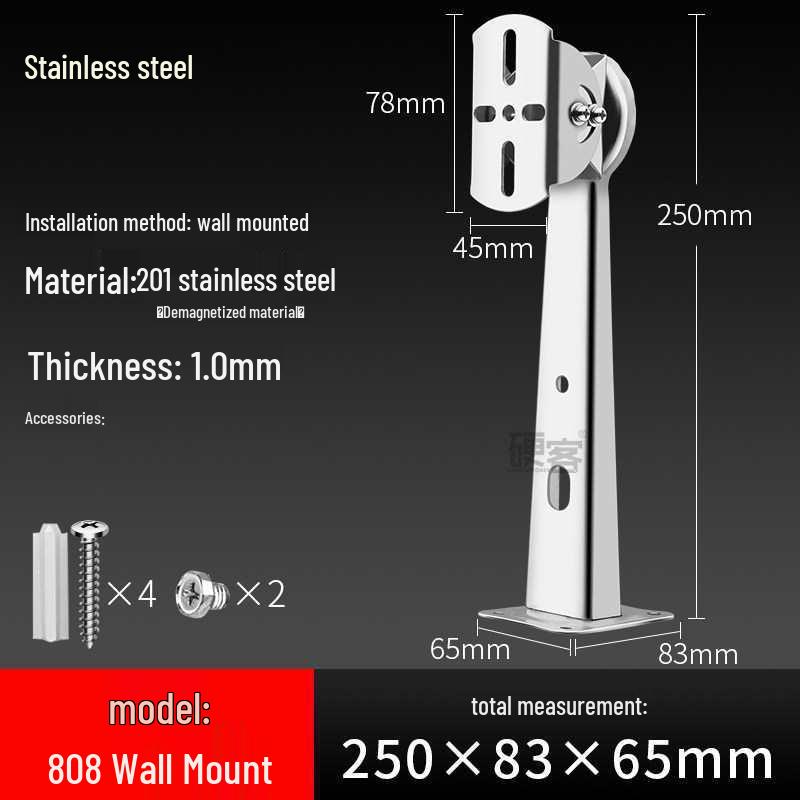 304 Stainless Steel Explosion-Proof Duckbill Camera Mount with 90° Wall Corner Clamp