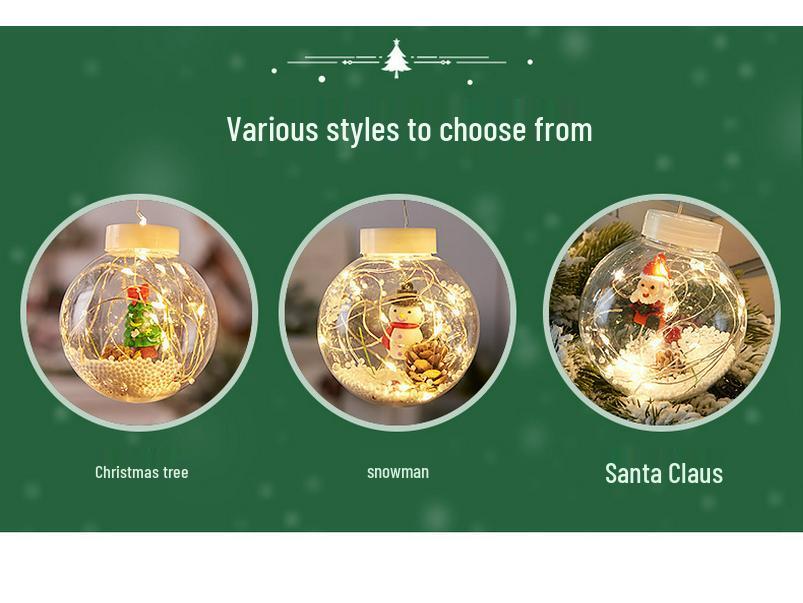 LED Christmas Curtain Lights - Santa Claus & Snowman String Lights Holiday Window Decoration