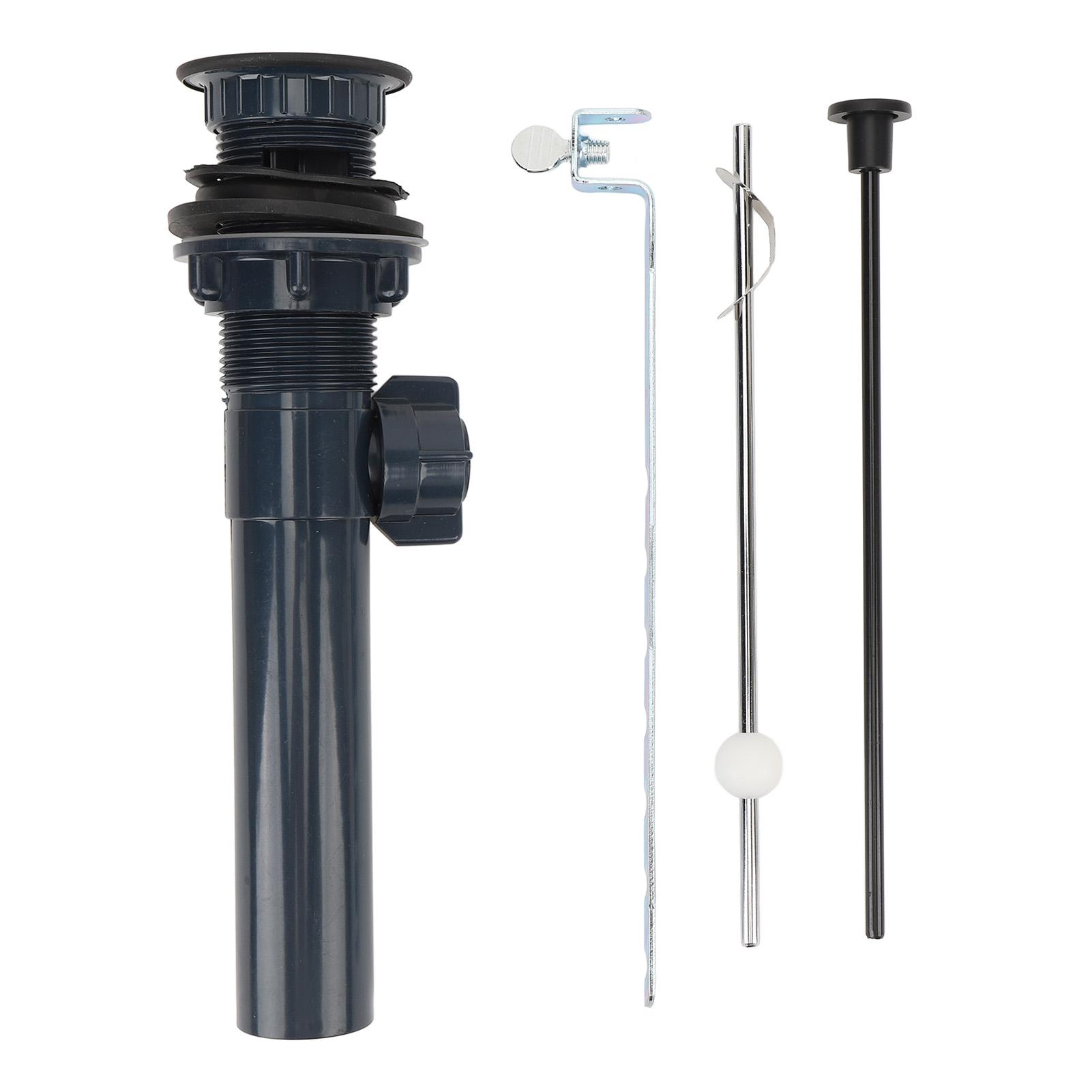 

Слив раковины с подъемным стержнем, антизасоряющий узел, нержавеющая сталь, выдвижная заглушка для раковины для ванной комнаты Black