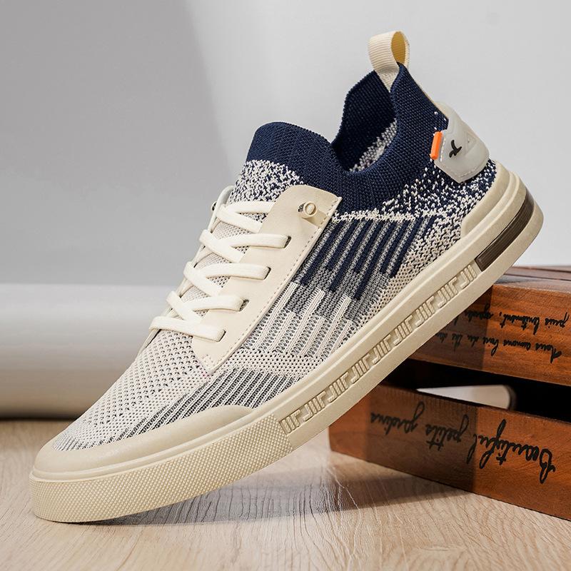 Men's Summer Casual Mesh Shoes, Cool and Trendy Shoes, Trendy Breathable Board Shoes, One Pedal, Flying Woven Thin Men's Shoes