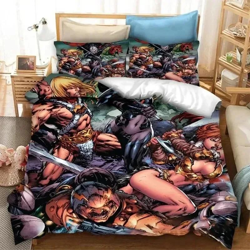3D-Druck He-Man und Die Masters of the Universe Bequeme Bettdecke Bettbezug Kissenbezug Bettwäsche-Set Dekoration Heimtextilien