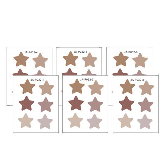 6 Pcs Boho Star Wall Stickers, Neutral Beige and Brown Waterproof Aesthetic Stickers, Removable Self-Adhesive Nursery Bedroom Living Room Home