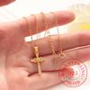 925 Sterling Silver Simple "8" Style Vintage Cross Pendant Necklace For Women Choker Chain Wedding Engagement Party Jewelry Gift