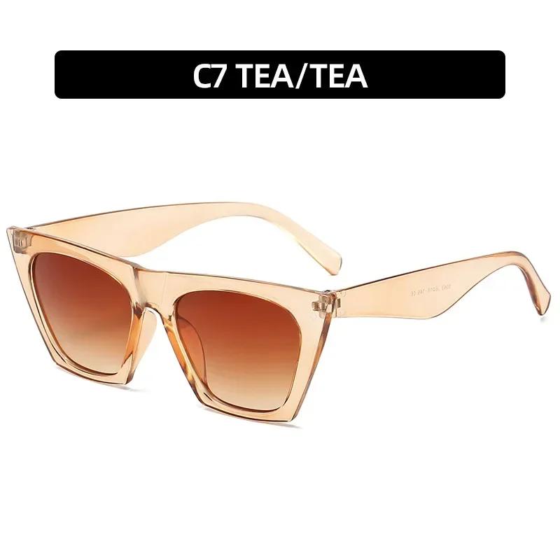 Fashion Retro Square Sunglasses For Women Men Brand Designer Cat Eye Sun Glasses Mirror Shades Unisex Travel Uv  Protection