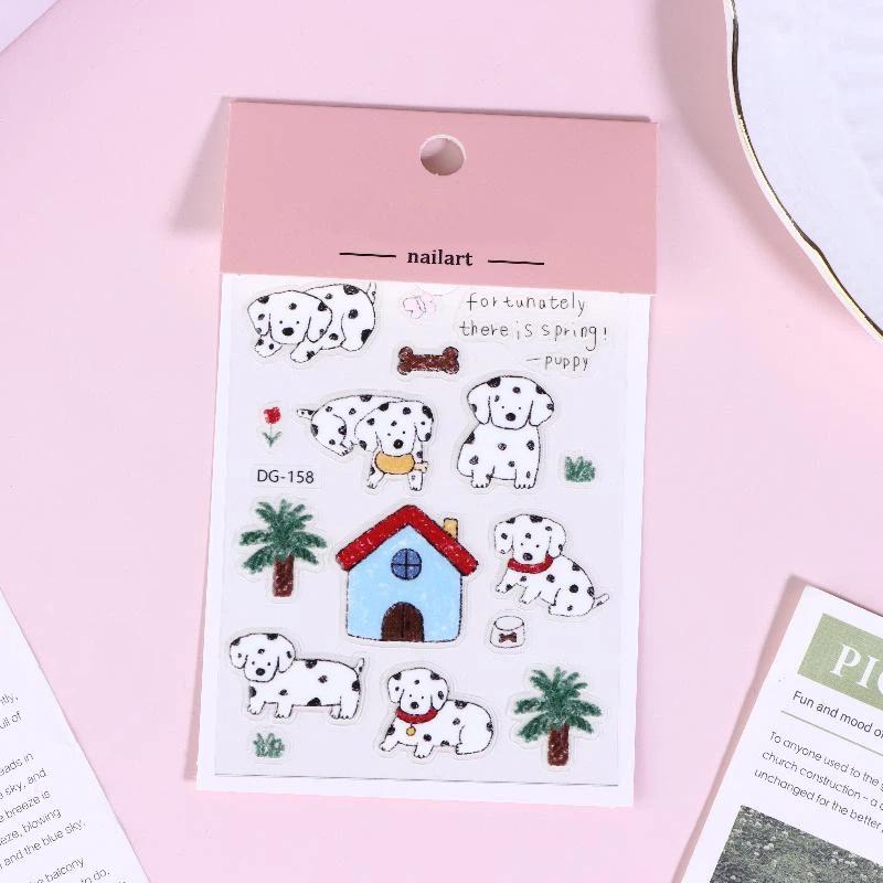 

Cute Cartoon 3D Cat Dogs Crystal Epoxy Resin Stickers Kawaii Diy Journal Sticker For Mobile Phone Laptop Decor 03