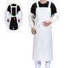 Waterproof Oil-Proof TPU Bib Apron with Sleeves Oil Resistant Chef Apron Food-Grade Plastic Apron for Seafood Processing Kitchen Food Factory