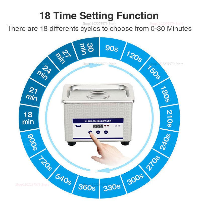 Aparat de Curățat Ultrasunete pentru Bijuterii și Ceasuri pentru Proteze Dentare, Ochelari și Articole Mici Curățare prin Vibrații de Înaltă Frecvență pentru Acasă
