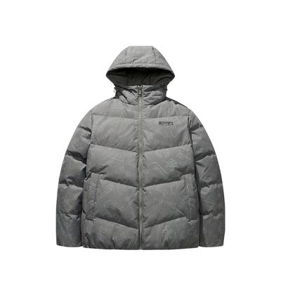 Casual Minimalist Letter Print Down Jacket Men Outerwear 152548911-1