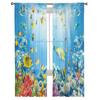 Marine Life Fish Coral Bubbles Tulle Curtains For Living Room Home Decor Window Curtain Kitchen Sheer Voile Curtain