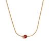 Fine Woven Chain Mini Cubic Zircon Stone Pendant Necklace 316L Stainless Steel Necklace 18K Gold Plated Accessories