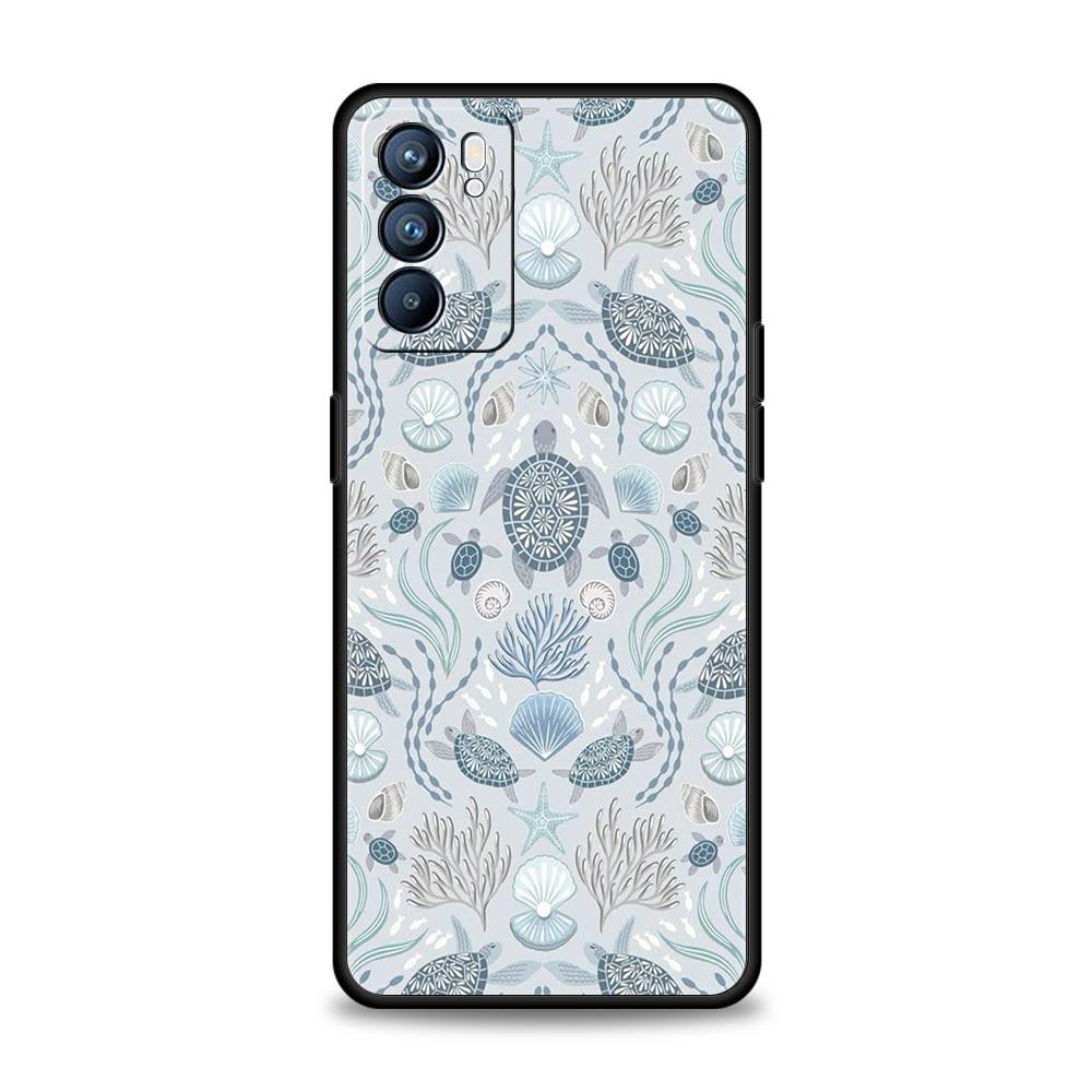 Ocean Coastal Seashell Seaweed Phone Case For Oppo A17 A31 A54 A57 A78 A79 A98 Find X5 X6 Reno 6 7 8 10 11 12 13 F Pro Soft TPU